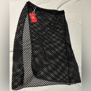 New Coverup for Women Fishnet See Thru Tie Side Bathing Suit Size- Large